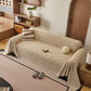 Soft Chenille Sofa Throw Cover, Raised Geometric Texture Furniture Protector Blanket