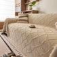 Soft Chenille Sofa Throw Cover, Raised Geometric Texture Furniture Protector Blanket