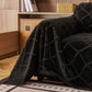 Soft Chenille Sofa Throw Cover, Raised Geometric Texture Furniture Protector Blanket