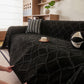 Soft Chenille Sofa Throw Cover, Raised Geometric Texture Furniture Protector Blanket