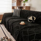 Soft Chenille Sofa Throw Cover, Raised Geometric Texture Furniture Protector Blanket