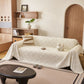Soft Chenille Sofa Throw Cover, Raised Geometric Texture Furniture Protector Blanket