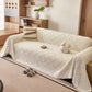 Soft Chenille Sofa Throw Cover, Raised Geometric Texture Furniture Protector Blanket