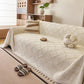 Soft Chenille Sofa Throw Cover, Raised Geometric Texture Furniture Protector Blanket