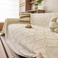 Soft Chenille Sofa Throw Cover, Raised Geometric Texture Furniture Protector Blanket