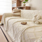 Soft Chenille Sofa Throw Cover, Raised Geometric Texture Furniture Protector Blanket