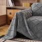 Soft Chenille Sofa Throw Cover, Raised Geometric Texture Furniture Protector Blanket