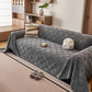Soft Chenille Sofa Throw Cover, Raised Geometric Texture Furniture Protector Blanket