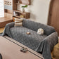 Soft Chenille Sofa Throw Cover, Raised Geometric Texture Furniture Protector Blanket