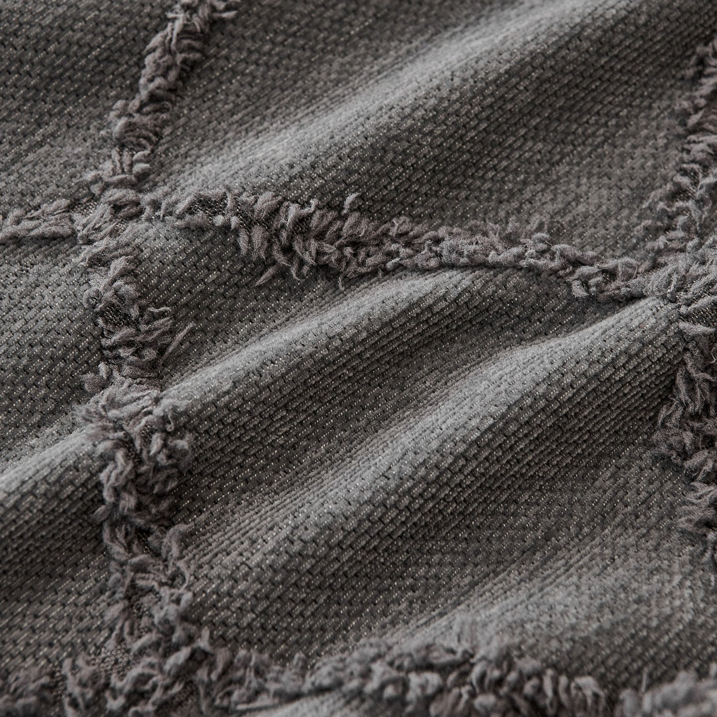 Soft Chenille Sofa Throw Cover, Raised Geometric Texture Furniture Protector Blanket