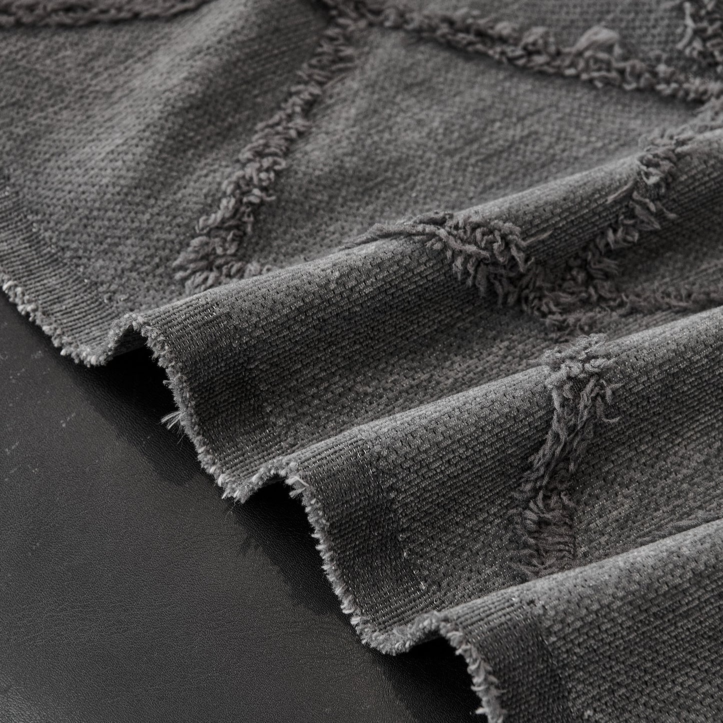 Soft Chenille Sofa Throw Cover, Raised Geometric Texture Furniture Protector Blanket