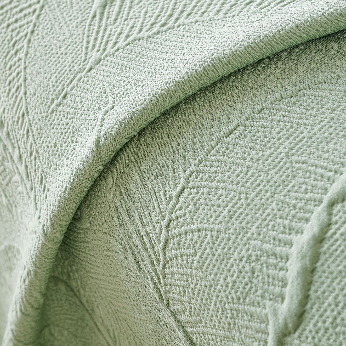 Embossed Leaf Pattern Sofa Cover Blanket for Couch, Soft Cooling Textured Couch Cover