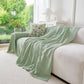 Embossed Leaf Pattern Sofa Cover Blanket for Couch, Soft Cooling Textured Couch Cover