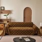 Soft Chenille Sofa Throw Cover, Raised Geometric Texture Furniture Protector Blanket