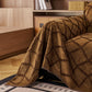 Soft Chenille Sofa Throw Cover, Raised Geometric Texture Furniture Protector Blanket