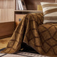 Soft Chenille Sofa Throw Cover, Raised Geometric Texture Furniture Protector Blanket
