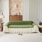 Cottagecore Ruffled Sofa Slipcover, Shabby Chic Couch Protector Cover for Living Room