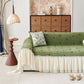 Cottagecore Ruffled Sofa Slipcover, Shabby Chic Couch Protector Cover for Living Room