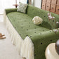 Cottagecore Ruffled Sofa Slipcover, Shabby Chic Couch Protector Cover for Living Room