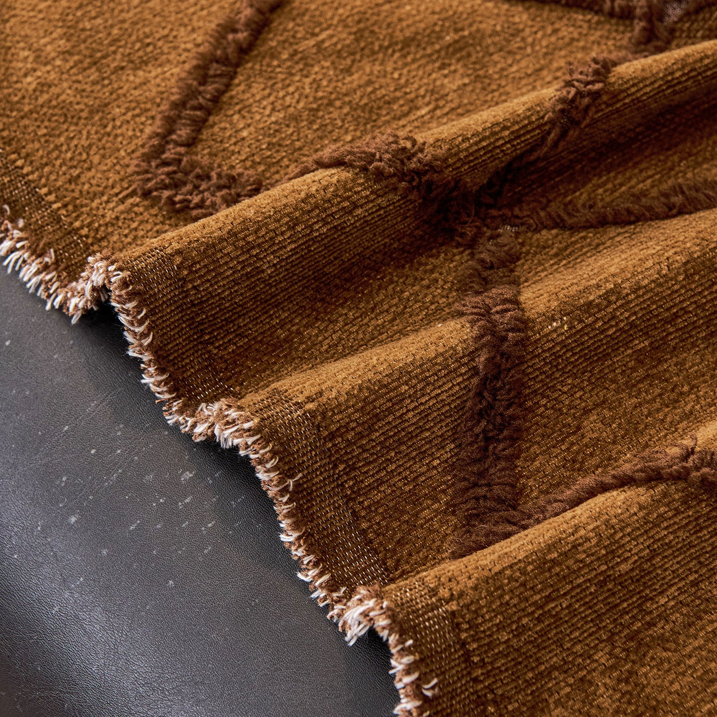 Soft Chenille Sofa Throw Cover, Raised Geometric Texture Furniture Protector Blanket