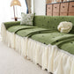 Cottagecore Ruffled Sofa Slipcover, Shabby Chic Couch Protector Cover for Living Room