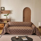 Soft Chenille Sofa Throw Cover, Raised Geometric Texture Furniture Protector Blanket