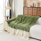 Cottagecore Ruffled Sofa Slipcover, Shabby Chic Couch Protector Cover for Living Room