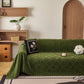 Soft Chenille Sofa Throw Cover, Raised Geometric Texture Furniture Protector Blanket