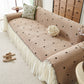 Cottagecore Ruffled Sofa Slipcover, Shabby Chic Couch Protector Cover for Living Room