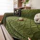 Soft Chenille Sofa Throw Cover, Raised Geometric Texture Furniture Protector Blanket