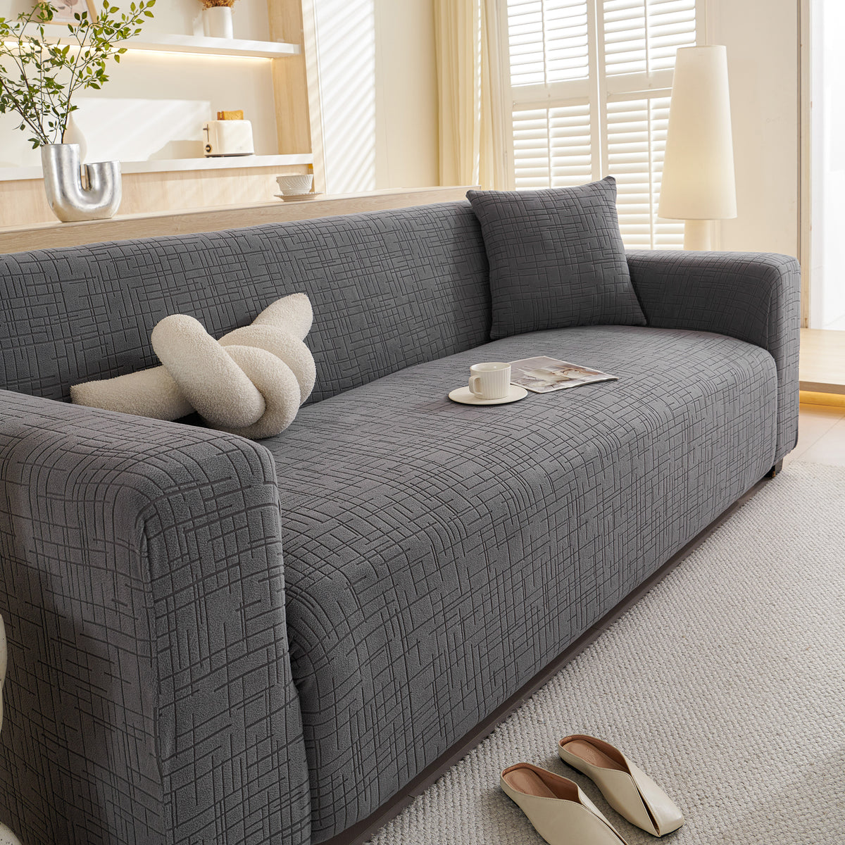Geprägte Linien Couchbezüge dehnbar rutschfest & waschbar Sofa-Hussen – Slipcover KAS™