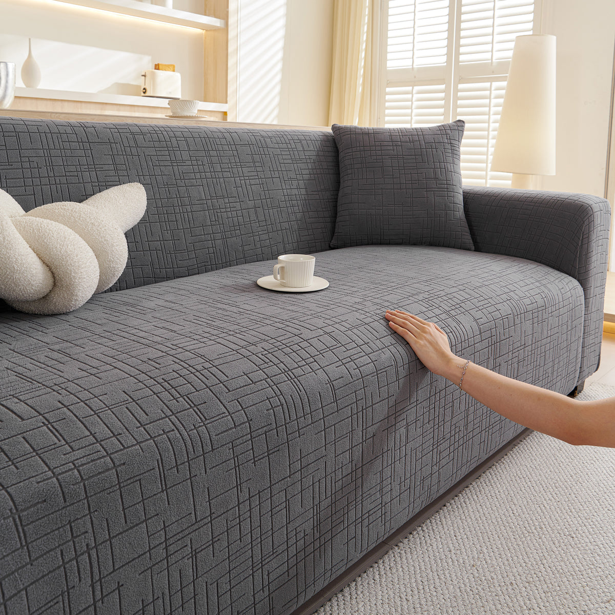 Geprägte Linien Couchbezüge dehnbar rutschfest & waschbar Sofa-Hussen – Slipcover KAS™