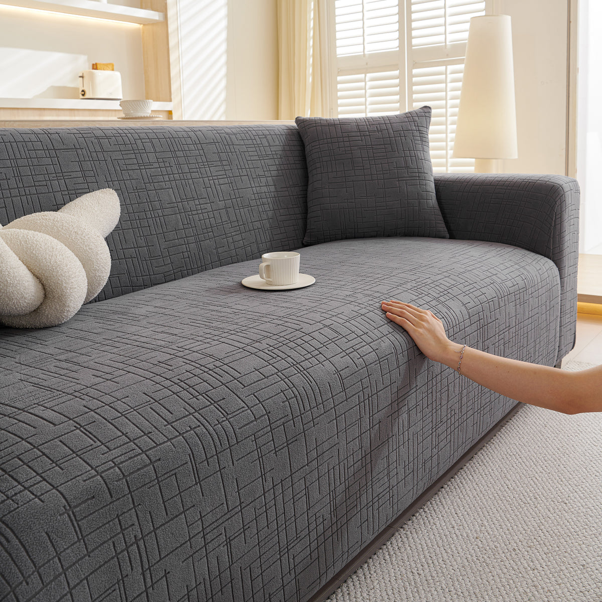 Geprägte Linien Couchbezüge dehnbar rutschfest & waschbar Sofa-Hussen – Slipcover KAS™