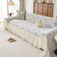 Cottagecore Ruffled Sofa Slipcover, Shabby Chic Couch Protector Cover for Living Room