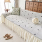 Cottagecore Ruffled Sofa Slipcover, Shabby Chic Couch Protector Cover for Living Room