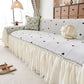 Cottagecore Ruffled Sofa Slipcover, Shabby Chic Couch Protector Cover for Living Room