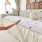 Cottagecore Ruffled Sofa Slipcover, Shabby Chic Couch Protector Cover for Living Room