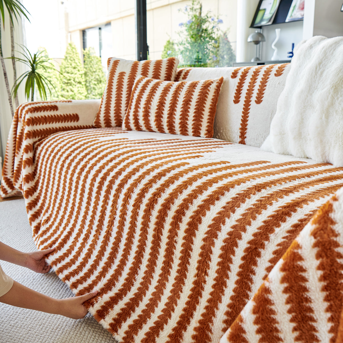 Warme Kunstfell Luxus Sofa Wurfdecken, Weiche Gemütliche Dicke Plüsch – Slipcover KAS™
