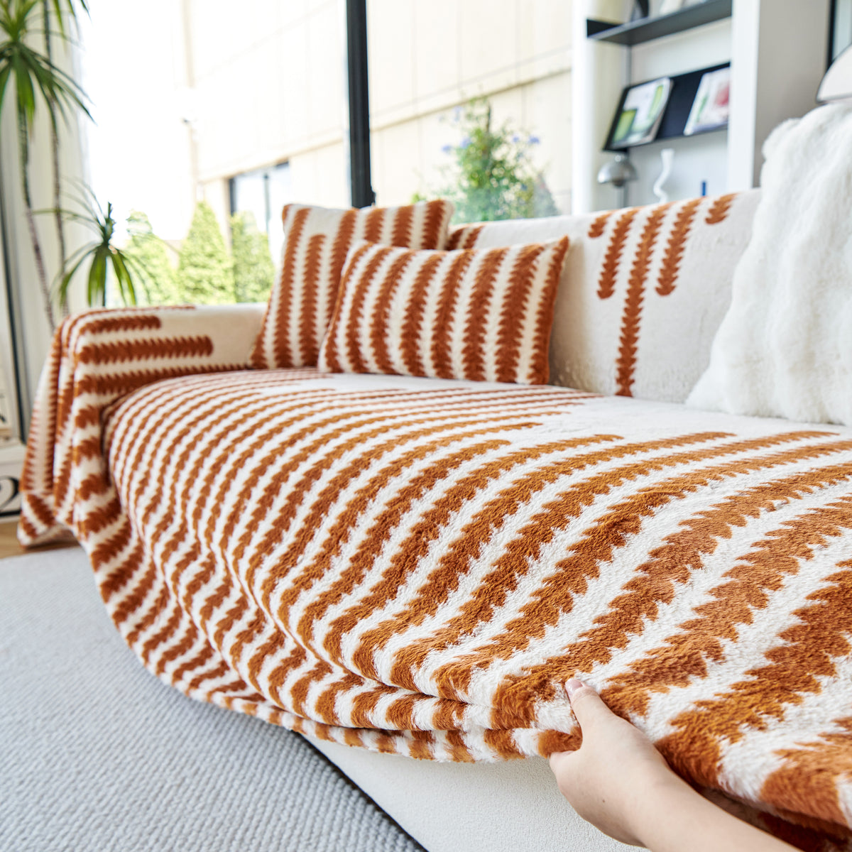 Warme Kunstfell Luxus Sofa Wurfdecken, Weiche Gemütliche Dicke Plüsch – Slipcover KAS™