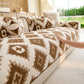 Cozy Thickened Sherpa Sofa Protector, Geometric Non-Slip Couch Cover for Pets & Kids