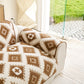 Cozy Thickened Sherpa Sofa Protector, Geometric Non-Slip Couch Cover for Pets & Kids