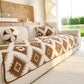 Cozy Thickened Sherpa Sofa Protector, Geometric Non-Slip Couch Cover for Pets & Kids