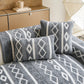 Thickened Plush Sofa Cover, Textured Geometric Couch Protector with Non-Slip Backing