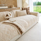 Thickened Plush Sofa Cover, Textured Geometric Couch Protector with Non-Slip Backing