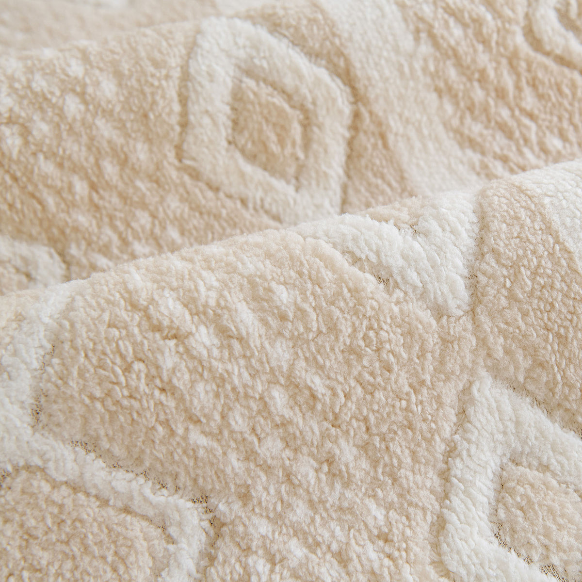 Thickened Plush Sofa Cover, Textured Geometric Couch Protector with Non-Slip Backing