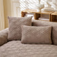 Plush Geometric Quilted Sofa Cover, Non-Slip Padded Couch Protector for Pets & Kids