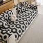 Sherpa Fleece Geometric Sofa Cover, Non-Slip Warm Couch Protector for Pets & Kids