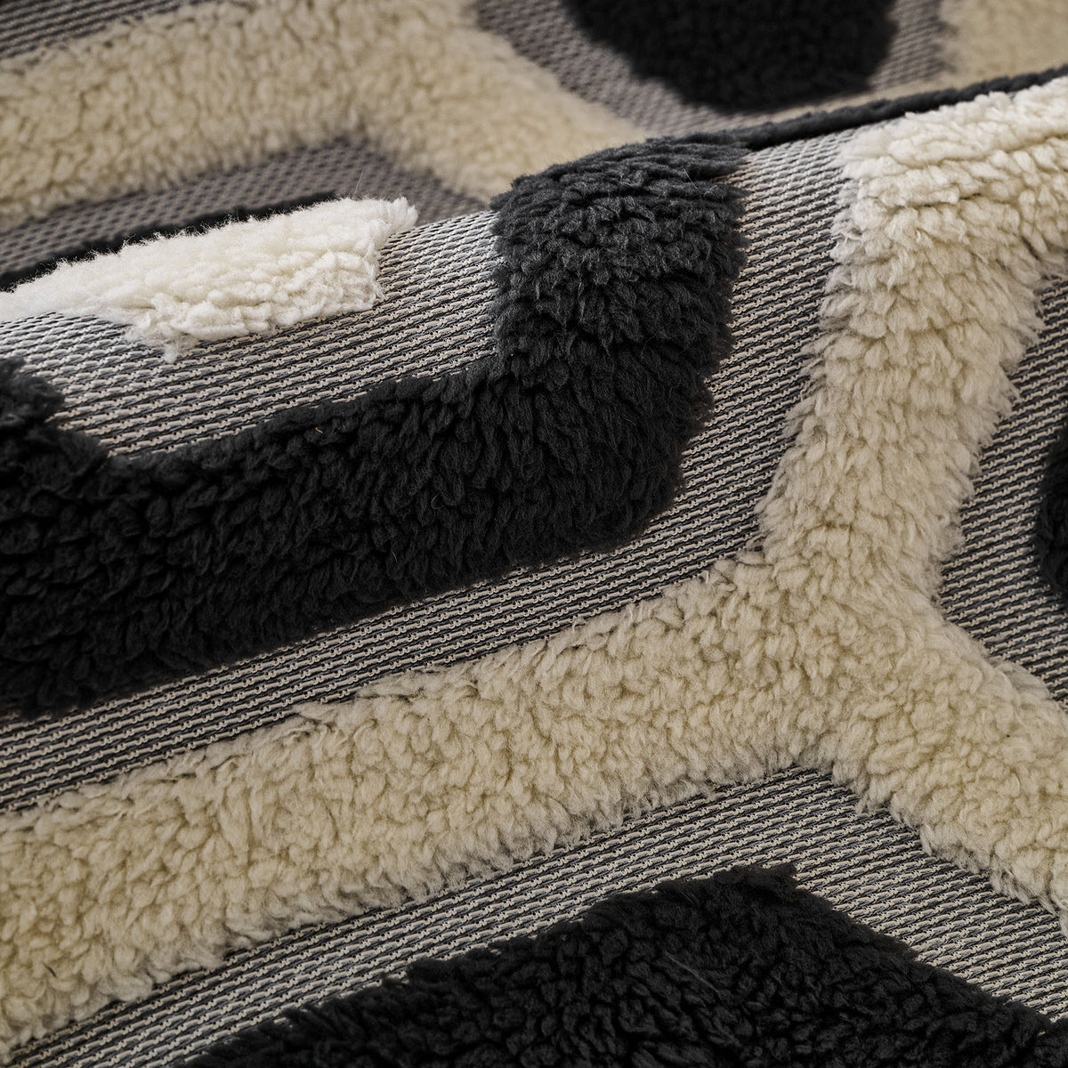 Sherpa Fleece Geometric Sofa Cover, Non-Slip Warm Couch Protector for Pets & Kids