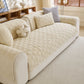 Plush Geometric Quilted Sofa Cover, Non-Slip Padded Couch Protector for Pets & Kids