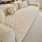Plush Geometric Quilted Sofa Cover, Non-Slip Padded Couch Protector for Pets & Kids